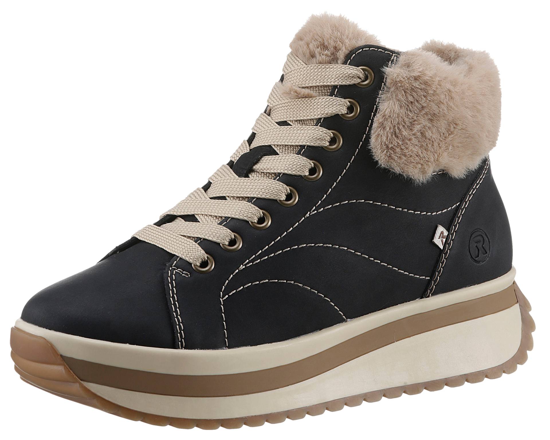 Rieker EVOLUTION Winterboots, Keilsneaker, Plateauboots mit Fellimitatkragen von Rieker EVOLUTION