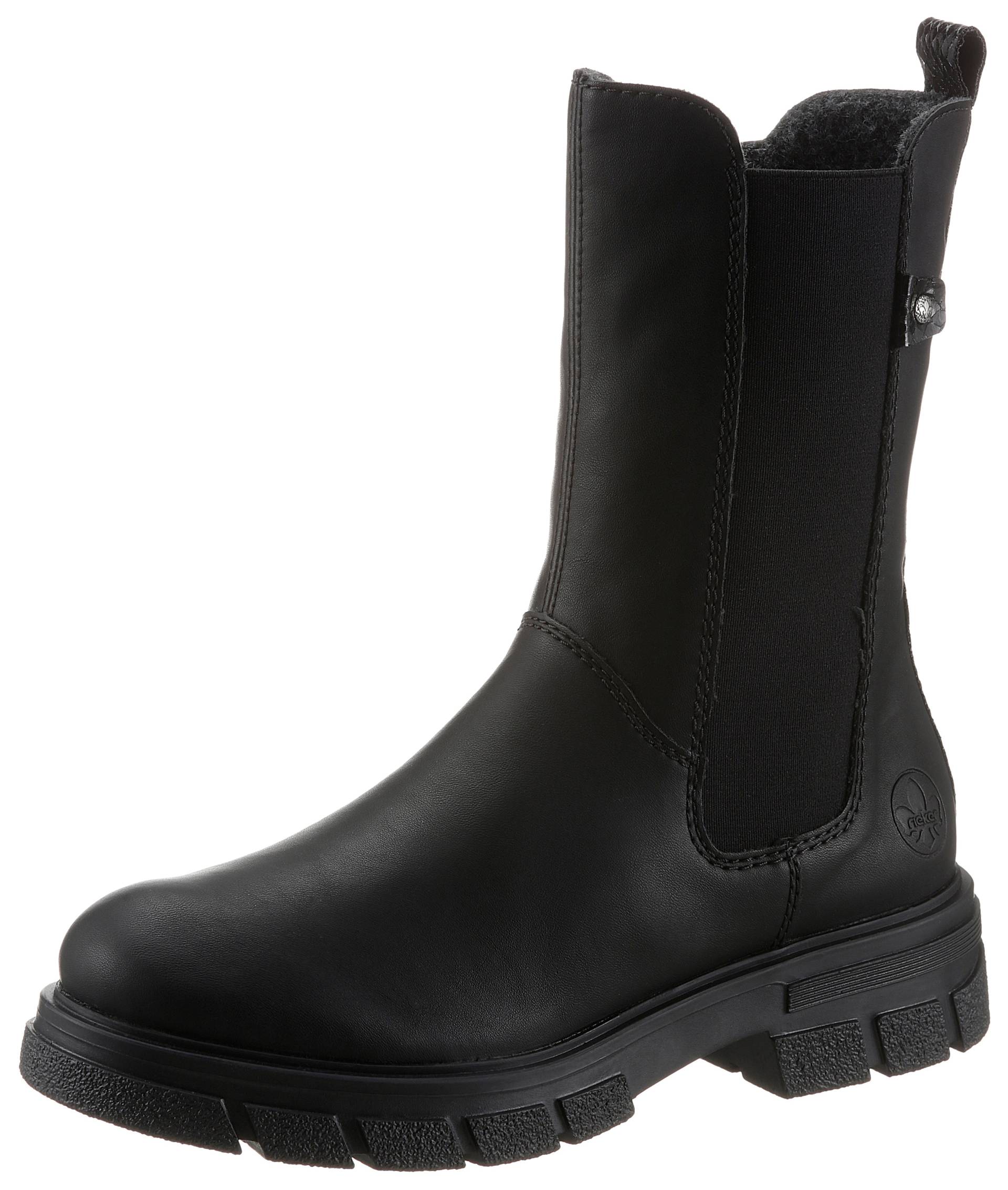 Rieker Chelseaboots, Stiefelette, Blockabsatz, Boots mit breitem Stretcheinsatz von Rieker