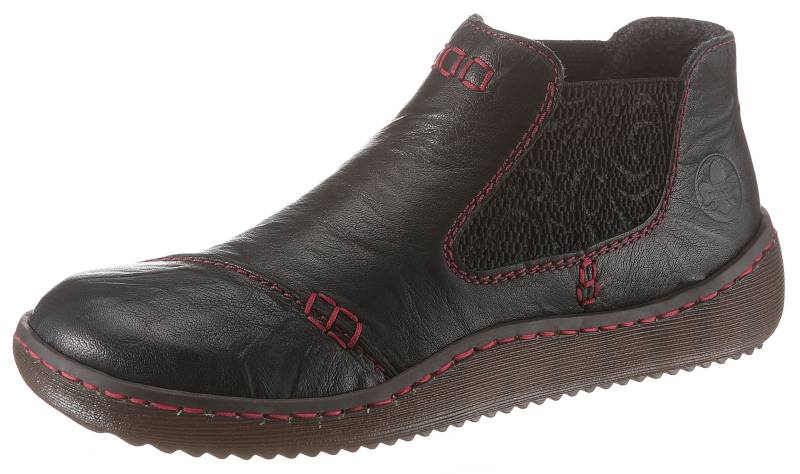 Rieker Chelseaboots, Stiefelette, Boots, Schlupfschuh mit gemustertem Stretcheinsatz von Rieker