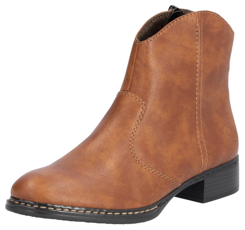 Rieker Cowboy Stiefelette, Westernstiefelette, Stiefelette, Blockabsatz mit Reissverschluss von Rieker