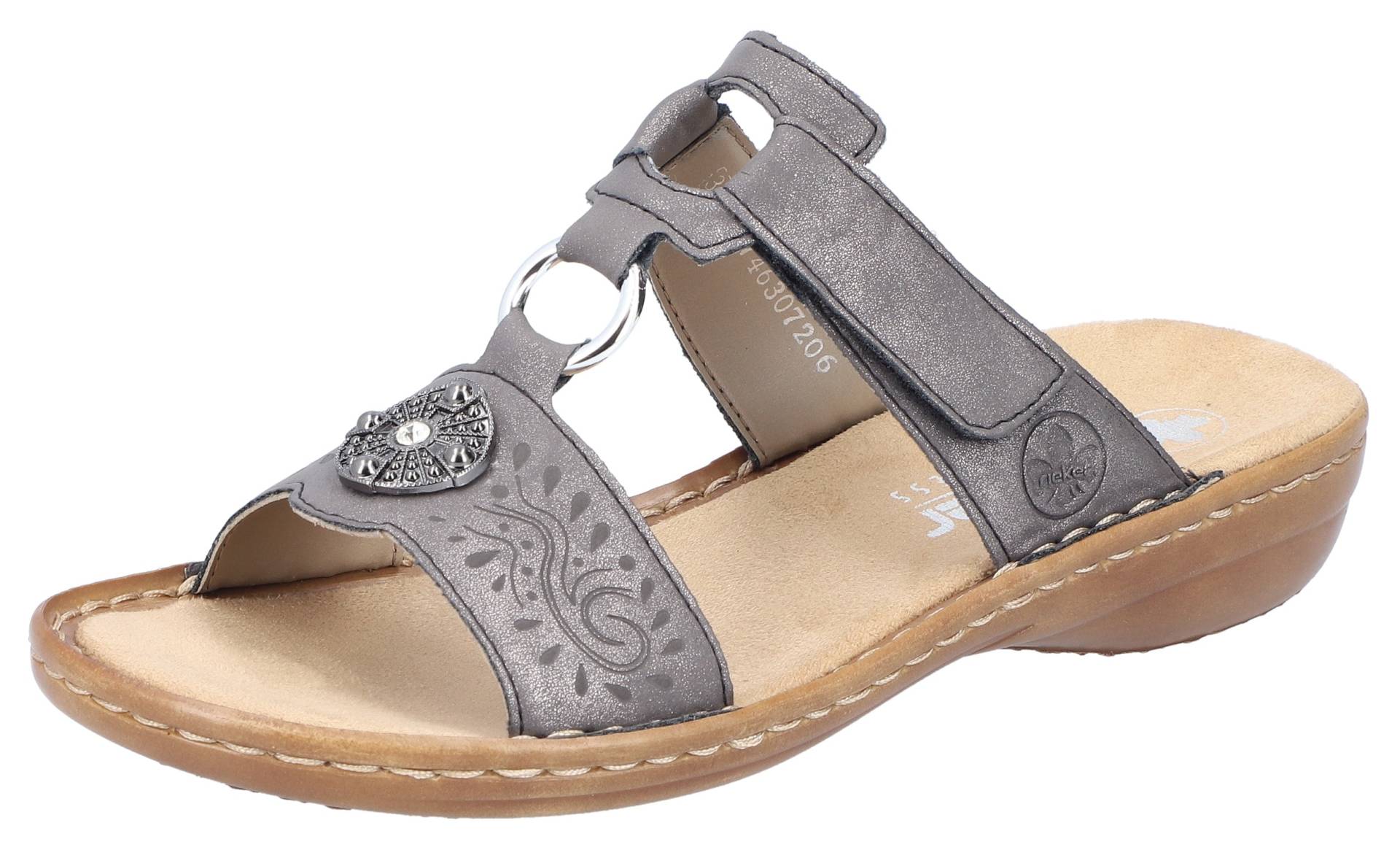 Rieker Pantolette, Keilabsatz, Sommerschuh, Schlappen Mit Schmuck-Applikation Rieker Pantolette, Keilabsatz, Sommerschuh, Schlappen Mit Schmuck-Applikation von Rieker