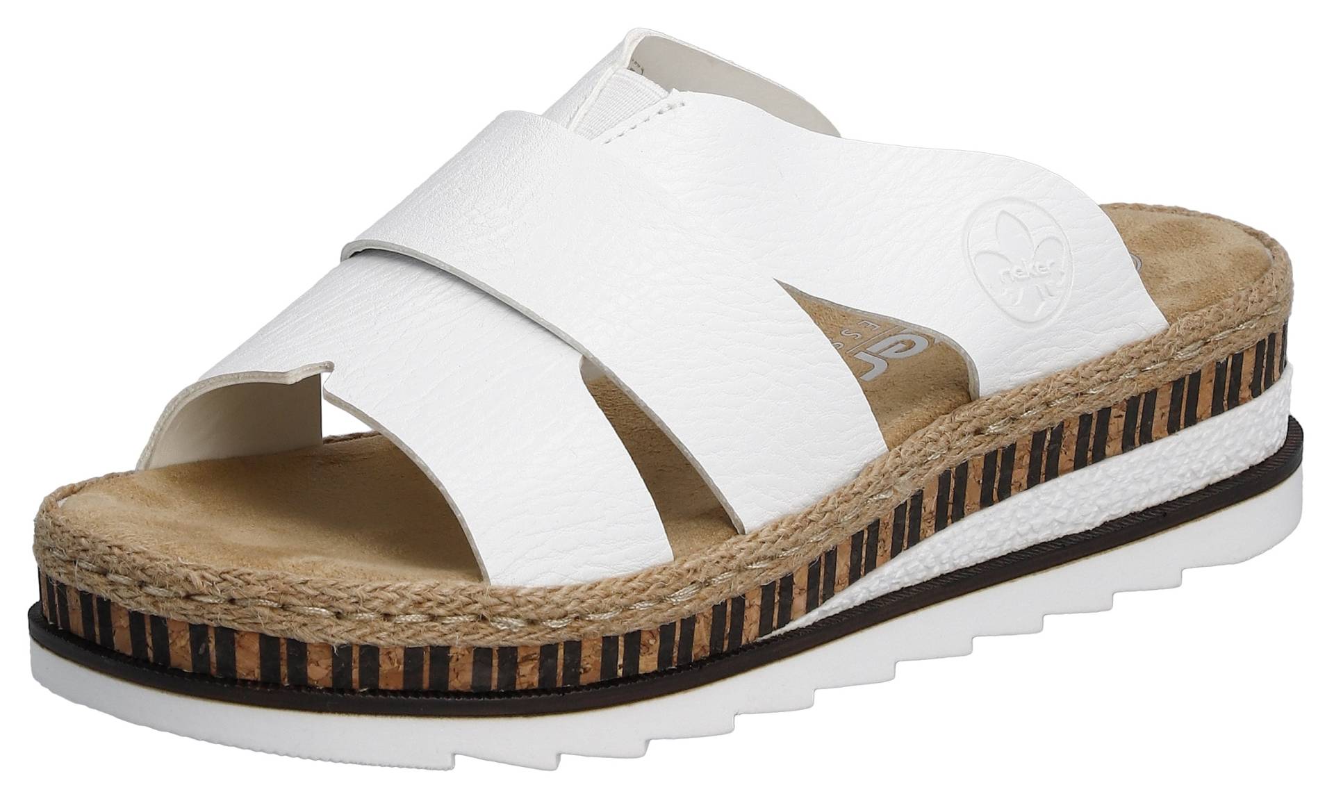 Rieker Pantolette, Keilabsatz, Sommerschuh, Schlappen mit Juteumrahmung Rieker Pantolette, Keilabsatz, Sommerschuh, Schlappen mit Juteumrahmung von Rieker
