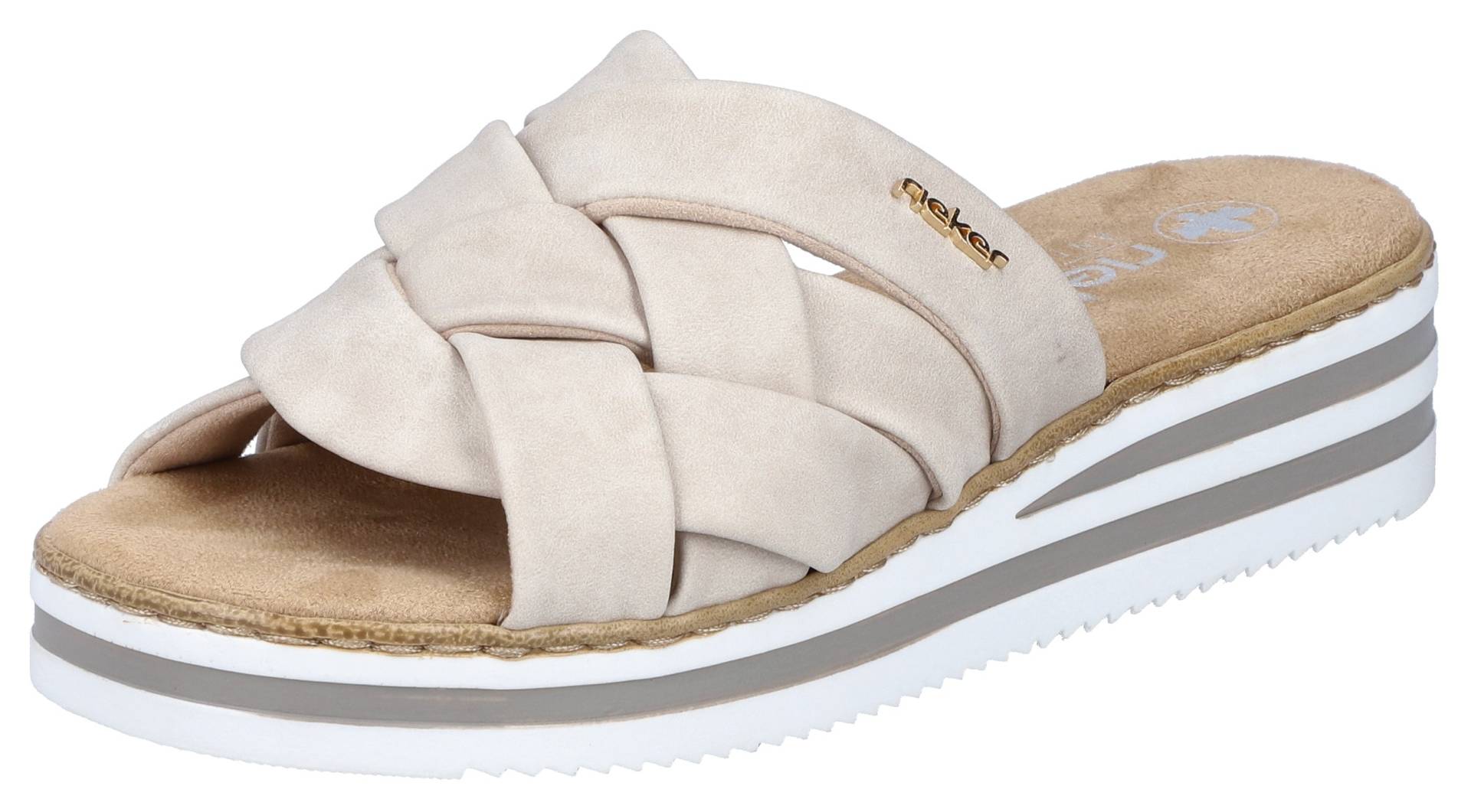 Rieker Pantolette, Keilabsatz, Sommerschuh, Schlappen mit weicher Innensohle Rieker Pantolette, Keilabsatz, Sommerschuh, Schlappen mit weicher Innensohle von Rieker