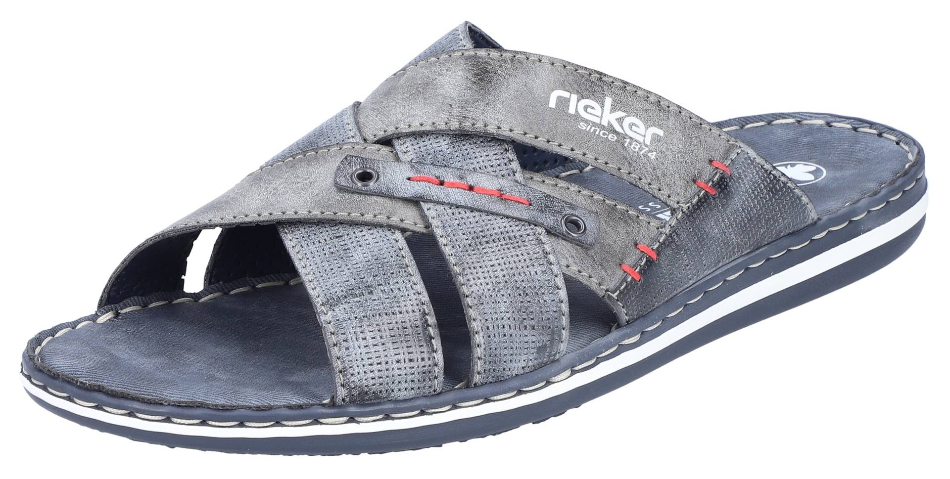 Rieker Pantolette, Sommerschuh, Schlappen, Poolslides mit Überkreuz-Bandagen Rieker Pantolette, Sommerschuh, Schlappen, Poolslides mit Überkreuz-Bandagen von Rieker