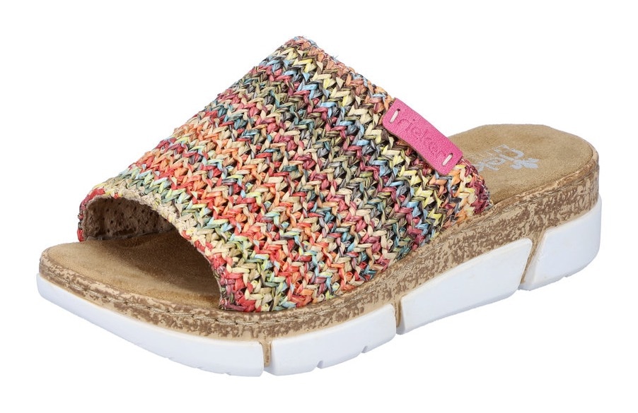 Rieker Pantolette, Keilabsatz, Sommerschuh, Schlappen im Sommerlook von Rieker