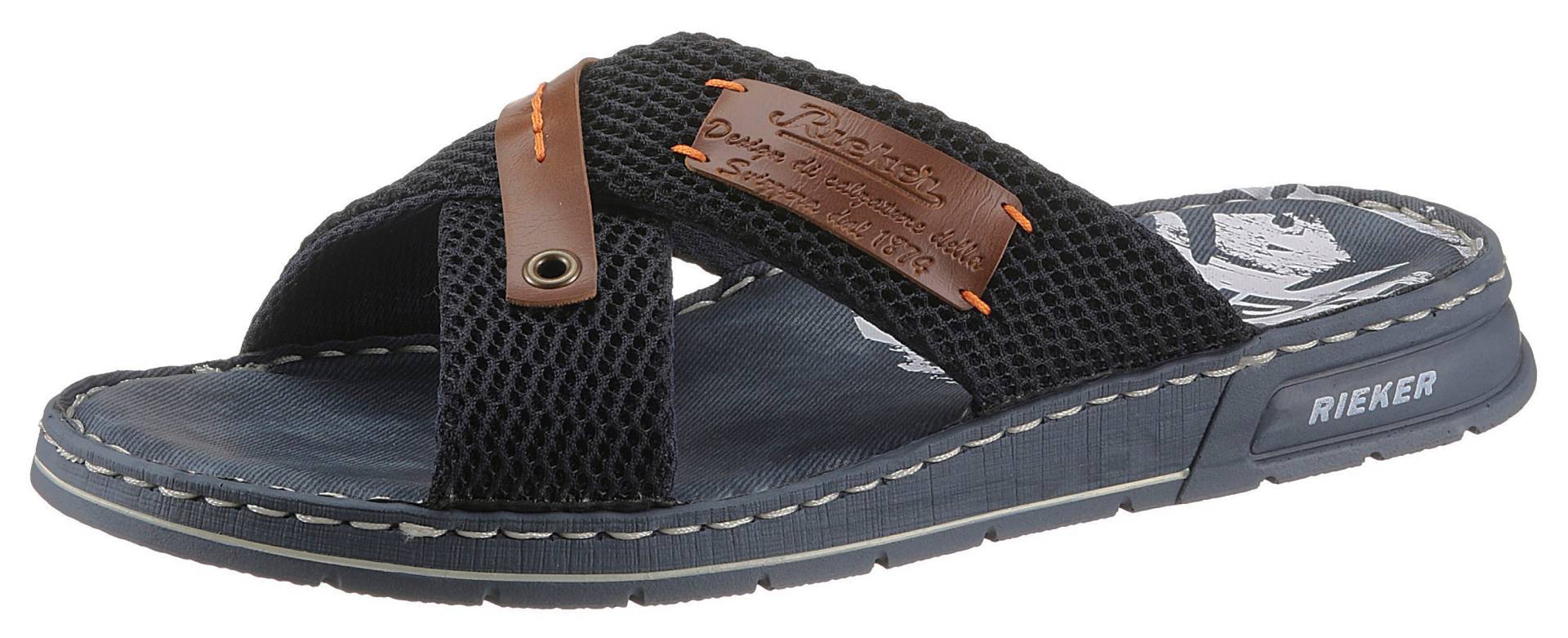 Rieker Pantolette, Sommerschuh, Schlappen, Poolslides, mit Kontrastdetails von Rieker