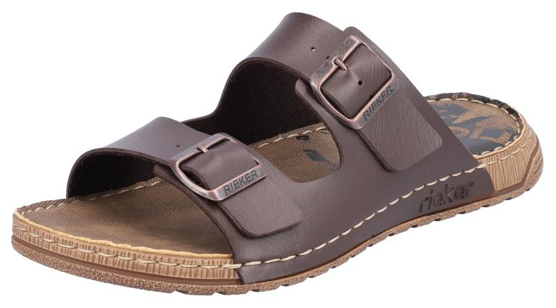 Rieker Pantolette, Sommerschuh, Schlappen, Poolslides, mit verstellbaren Schnallen von Rieker