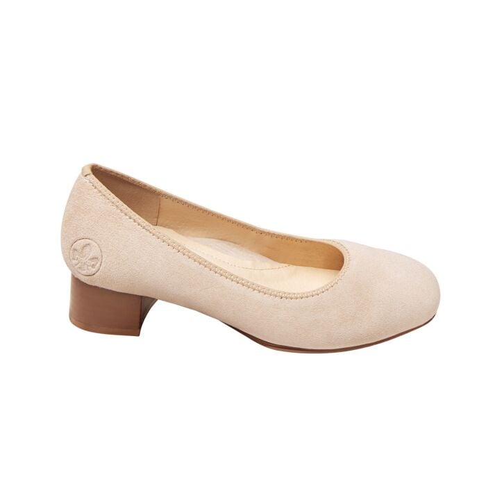 Rieker Pumps aus Veloursleder beige, 38 von Rieker