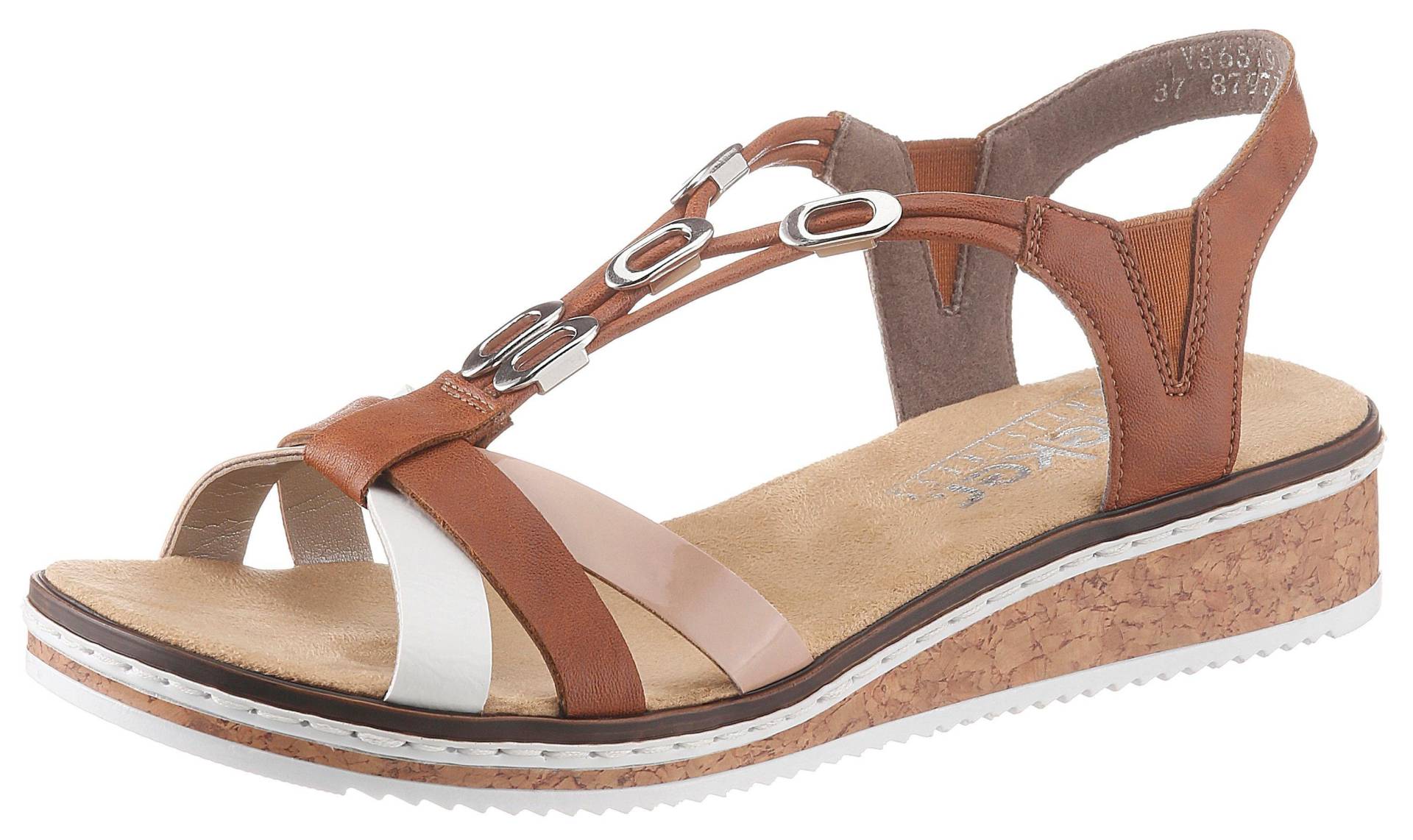 Rieker Riemchensandale, Sommerschuh, Sandalette, Keilabsatz, mit Accessoires verziert Rieker Riemchensandale, Sommerschuh, Sandalette, Keilabsatz, mit Accessoires verziert von Rieker