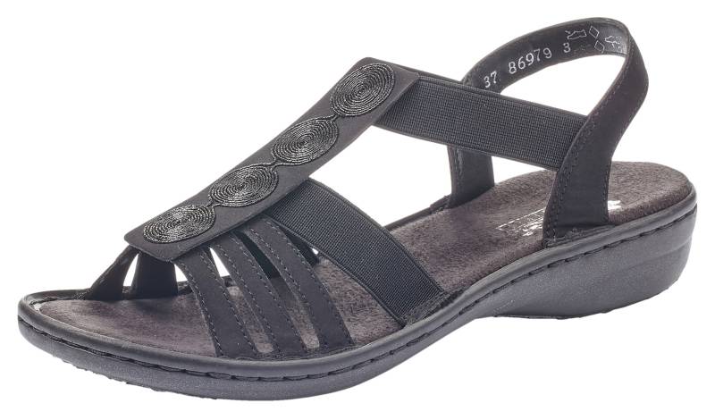 Rieker Riemchensandale, Sommerschuh, Sandalette, Keilabsatz, mit Schmuckapplikation von Rieker