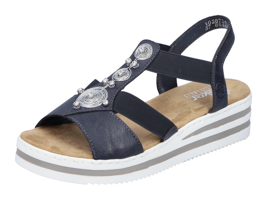 Rieker Riemchensandale, Sommerschuh, Sandalette, Keilabsatz, mit gestreifter Sohle Rieker Riemchensandale, Sommerschuh, Sandalette, Keilabsatz, mit gestreifter Sohle von Rieker
