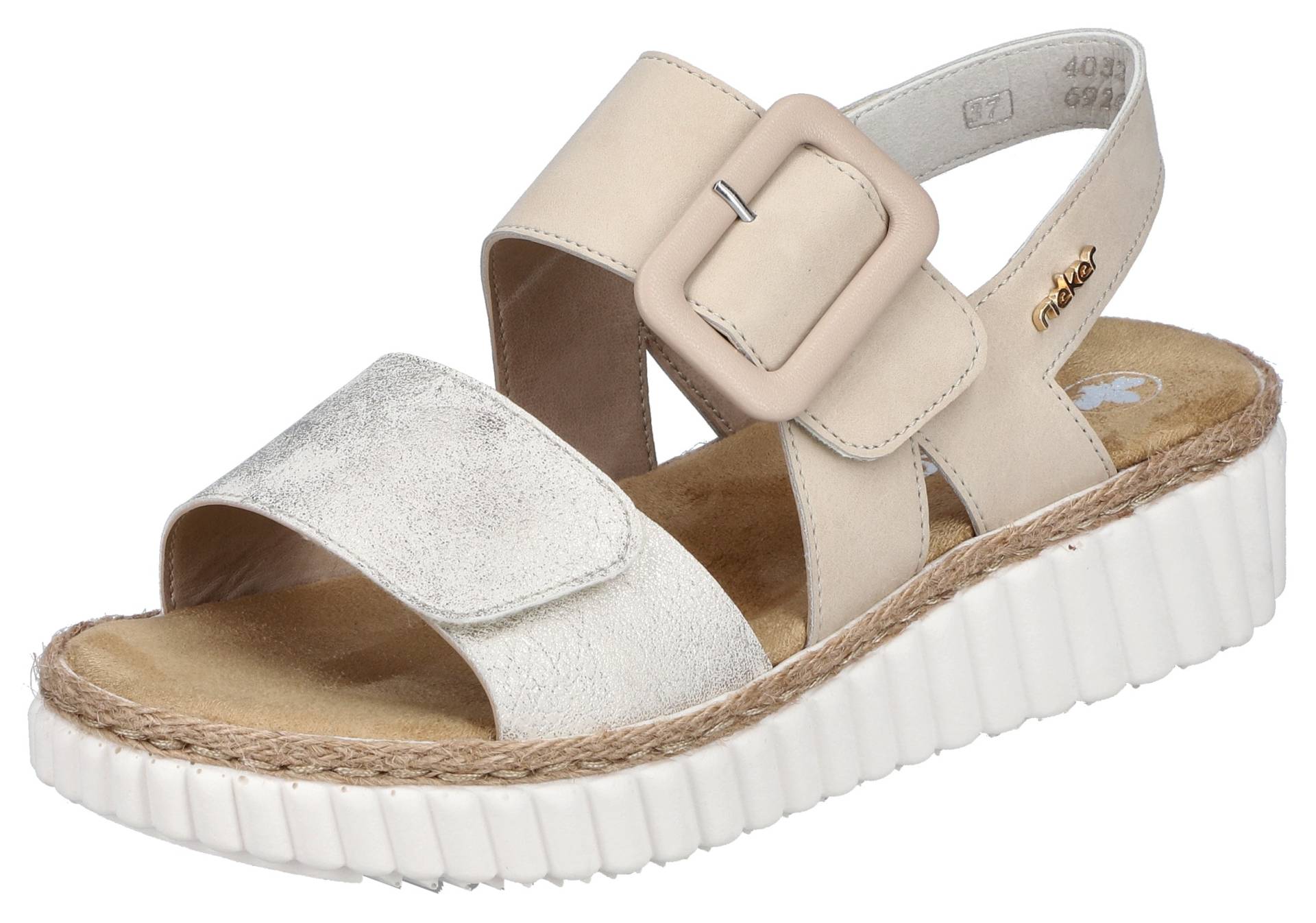 Rieker Sandale, Sommerschuh, Sandalette, Keilabsatz, mit zwei Klettverschlüssen von Rieker