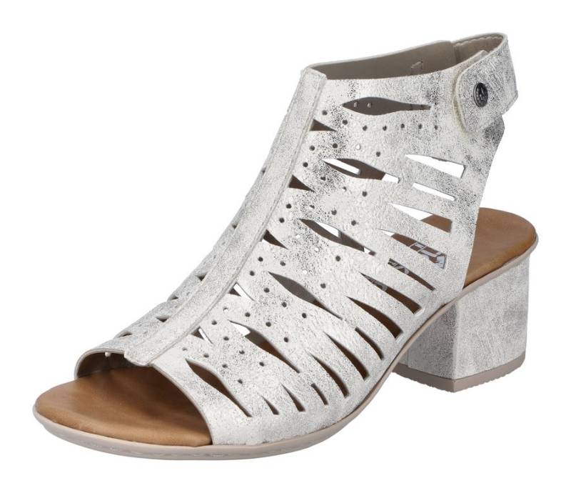 Rieker Sandalette, Sommerschuh, Sandale, Blockabsatz, im Metallic-Look von Rieker