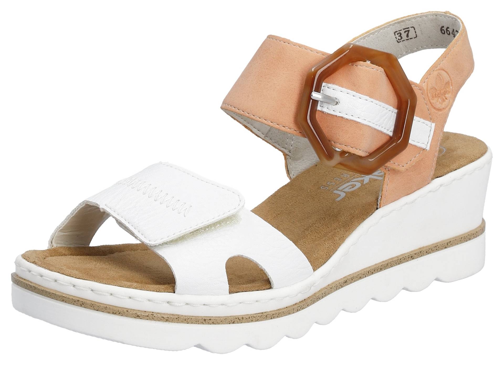 Rieker Sandalette, Sommerschuh, Sandale, Keilabsatz, mit auffälliger Schmuckspange Rieker Sandalette, Sommerschuh, Sandale, Keilabsatz, mit auffälliger Schmuckspange von Rieker