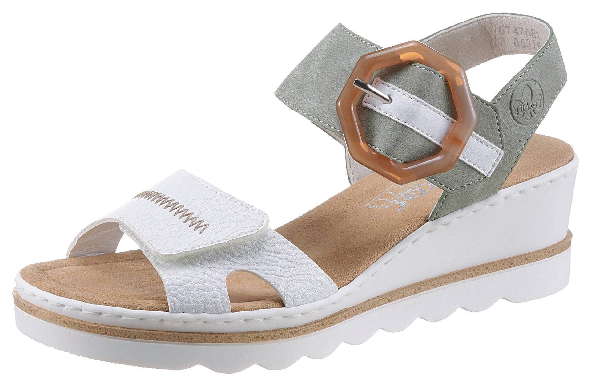 Rieker Sandalette, Sommerschuh, Sandale, Keilabsatz, mit auffälliger Schmuckspange Rieker Sandalette, Sommerschuh, Sandale, Keilabsatz, mit auffälliger Schmuckspange von Rieker