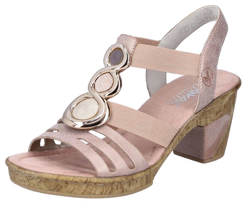 Rieker Sandalette, Sommerschuh, Sandale, Plateauabsatz mit Schmuck-Applikation von Rieker