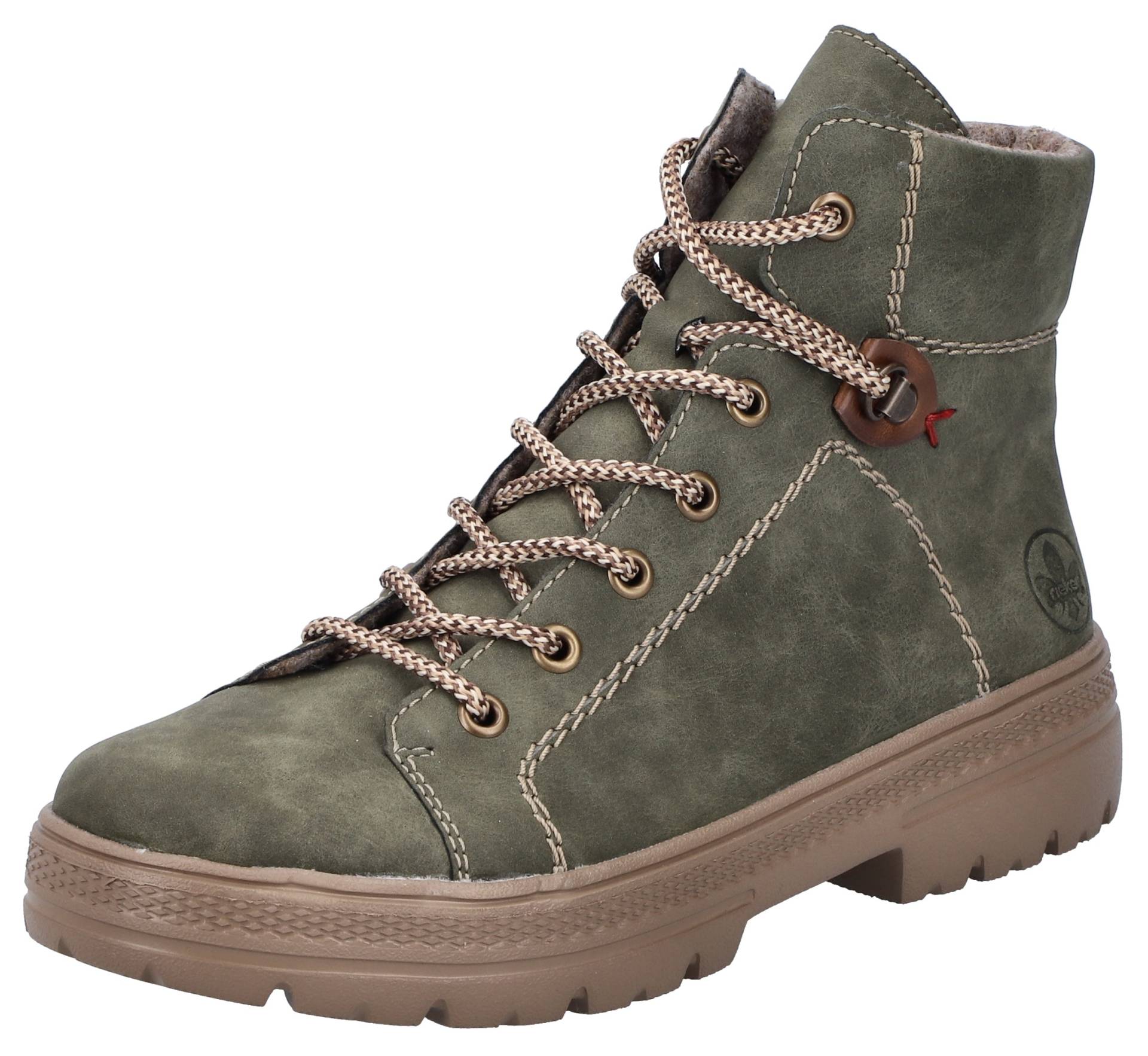 Rieker Schnürboots, Stiefelette, Plateausohle, Kontrastnaht, mit Innenreissverschluss Rieker Schnürboots, Stiefelette, Plateausohle, Kontrastnaht, mit Innenreissverschluss von Rieker