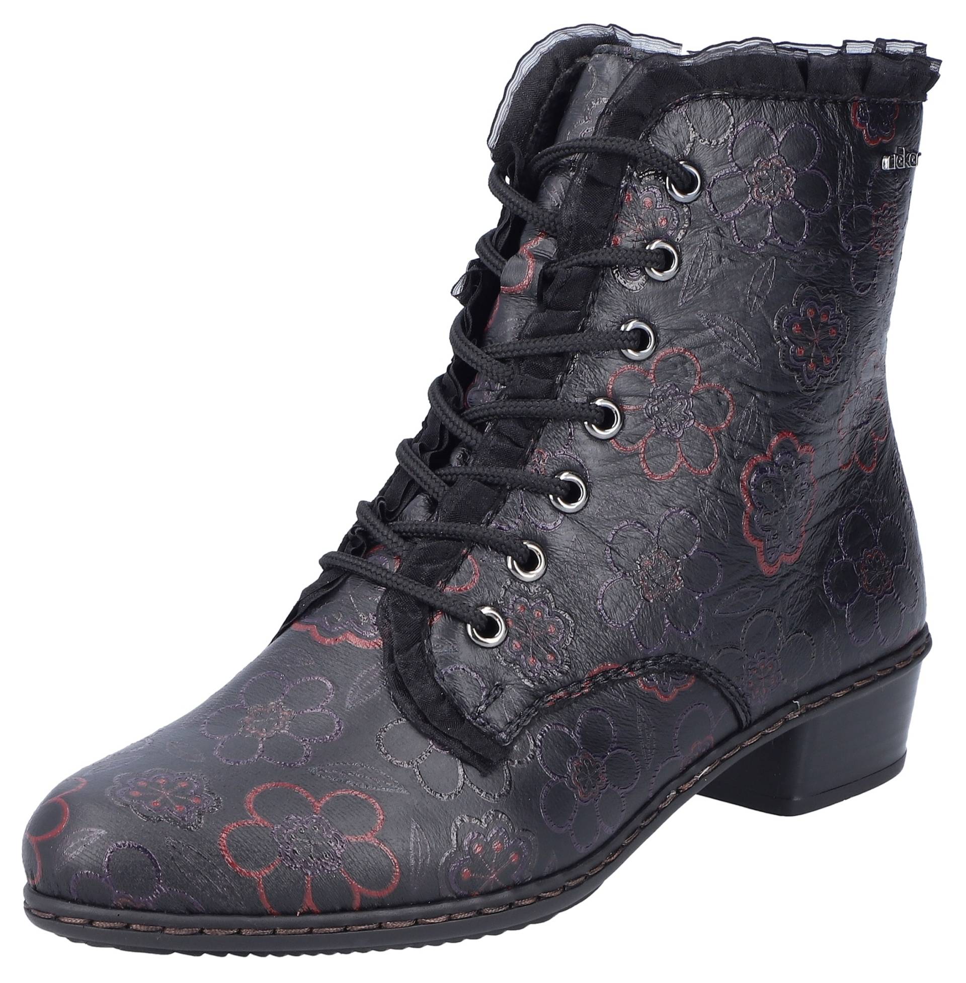 Rieker Schnürstiefelette, Schnürboots, Trachtenstiefelette, Blockabsatz, Rüschchen-Verzierung Rieker Schnürstiefelette, Schnürboots, Trachtenstiefelette, Blockabsatz, Rüschchen-Verzierung von Rieker