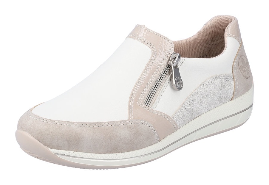 Rieker Slip-On Sneaker, Komfortschuh, Freizeitschuh mit Stretch und Reissverschluss, G-Weite von Rieker