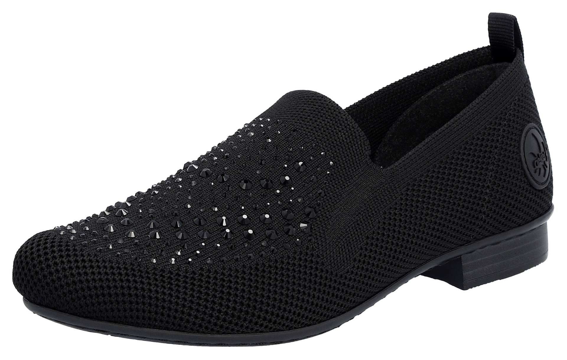 Rieker Slipper, Loafer, Business Schuh mit Strass-Steinchen verziert von Rieker