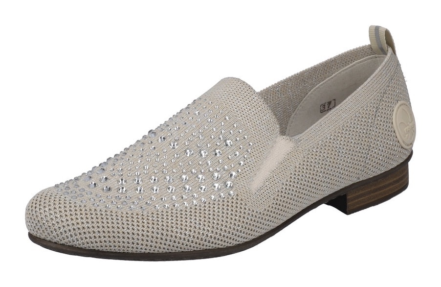 Rieker Slipper, Loafer, Business Schuh mit Strass-Steinchen verziert von Rieker