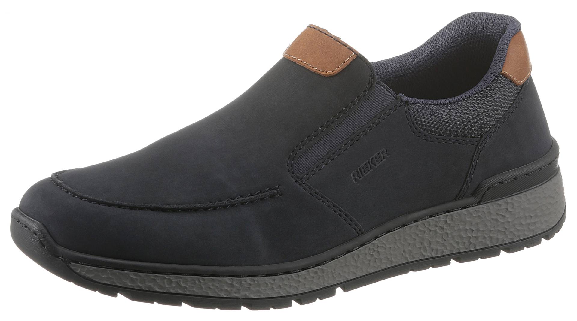 Rieker Slipper, mit kontrastfarbenen Besätzen, bequeme Form Rieker Slipper, mit kontrastfarbenen Besätzen, bequeme Form von Rieker