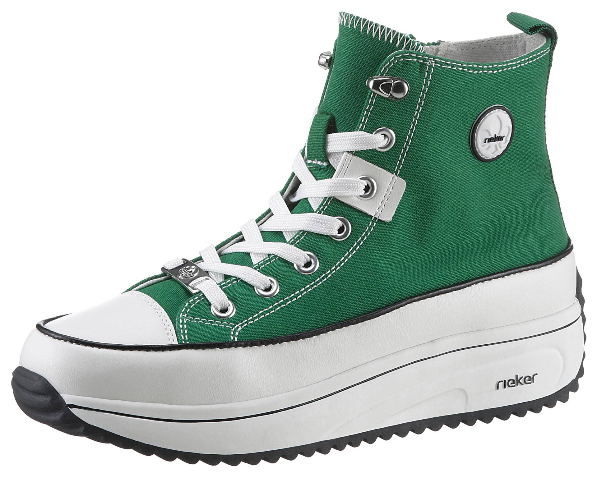 Rieker Sneaker, Plateau, High Top-Sneaker, Schnürschuh in veganer Verarbeitung von Rieker