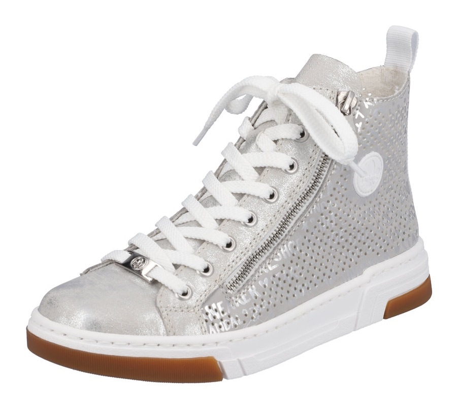 Rieker Sneaker, High Top-Sneaker, Freizeitschuh, Schnürschuh im Metallic-Look von Rieker