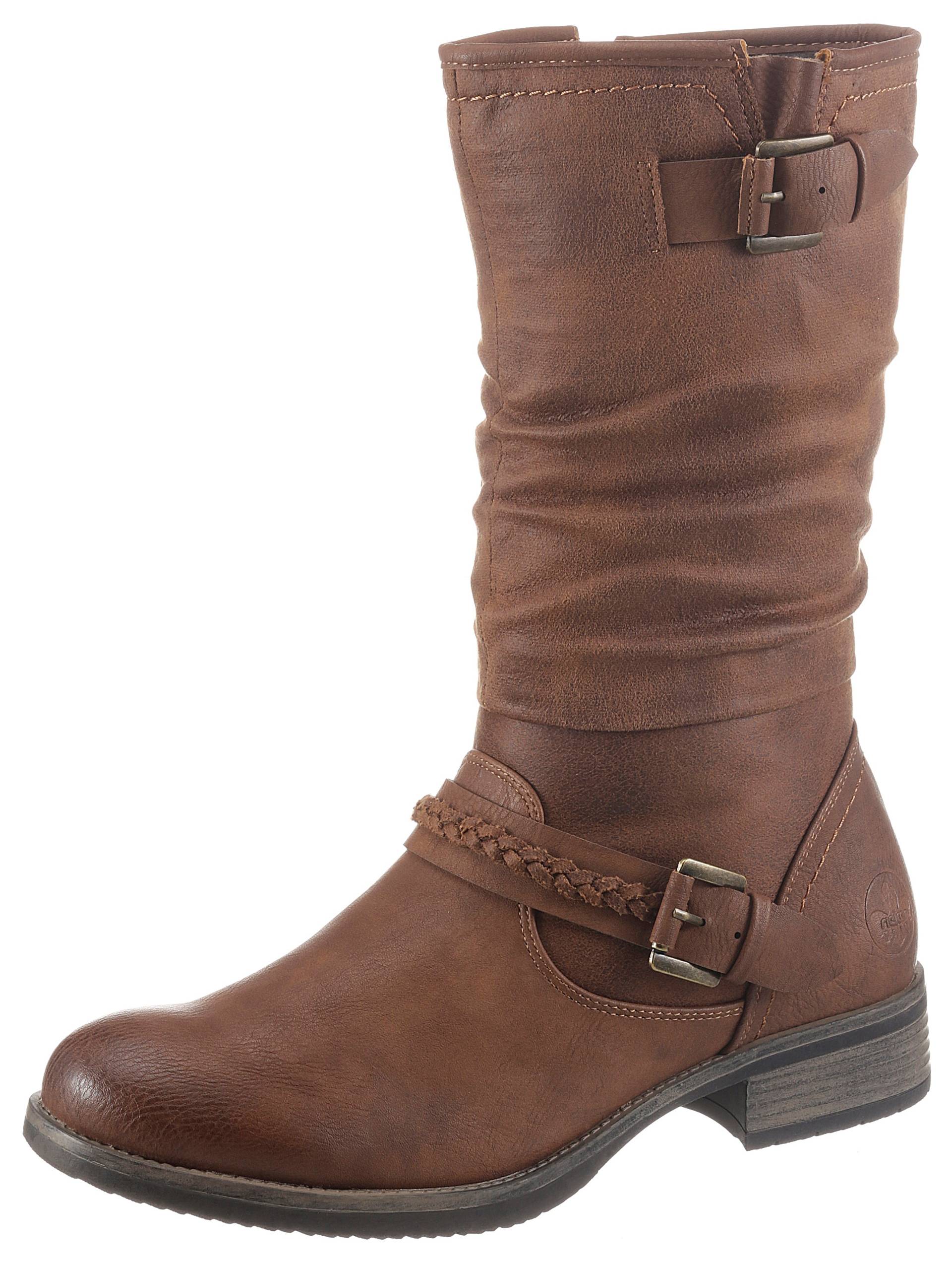 Rieker Stiefel, Boots, Winterboots, Blockabsatz mit gerafftem slouchy-Schaft von Rieker