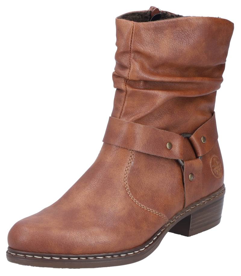 Rieker Stiefelette, Cowboyboots, Westernstiefelette, Blockabsatz, mit Zierriemen von Rieker