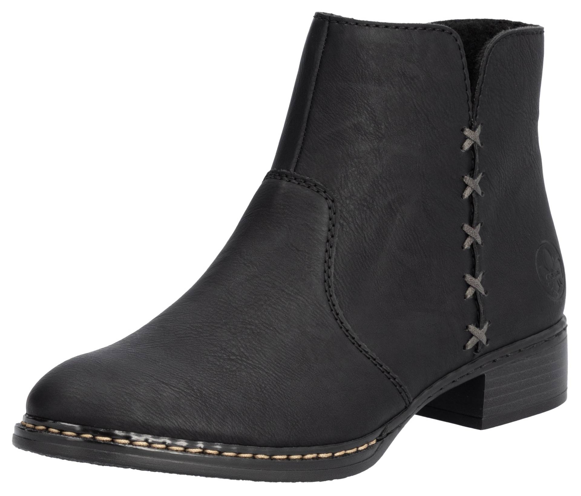 Rieker Stiefelette, Reissverschluss-Stiefelette, Ankelboots mit Blockabsatz von Rieker