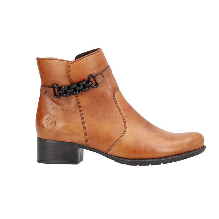 Rieker Stiefelette für Damen aus pflegeleichtem Glattleder, cognac, 39 von Rieker