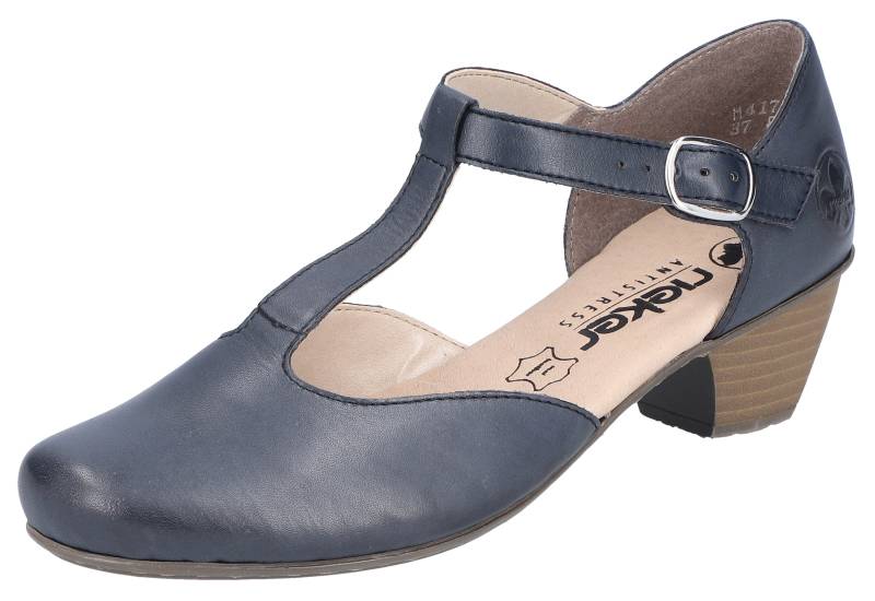 Rieker T-Strap Pumps, Festtagsschuh, Abendschuh, Trichterabsatz, weiche Leder-Innensohle von Rieker