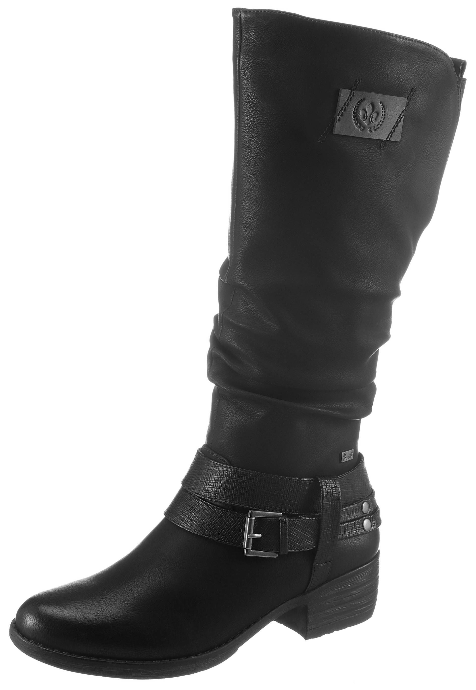 Rieker Winterstiefel, Boots, Warmfutter, Blockabsatz, mit auffälliger Schnalle von Rieker