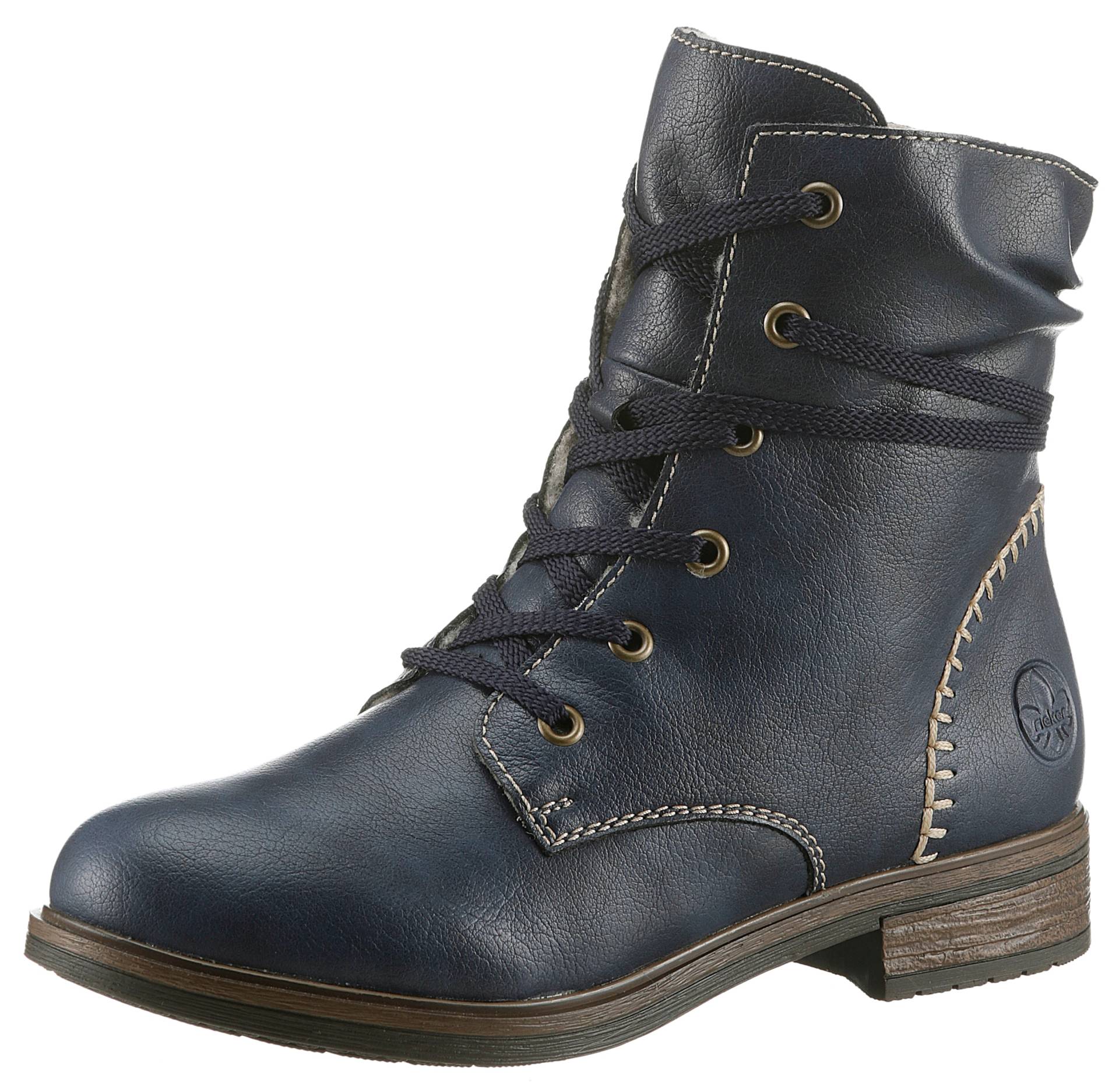Rieker Winterstiefelette, Winterboots, Blockabsatz, schaftumspielende Schnürung Rieker Winterstiefelette, Winterboots, Blockabsatz, schaftumspielende Schnürung von Rieker