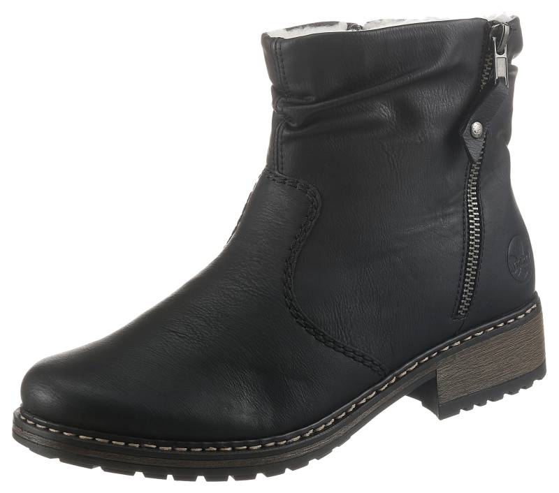 Rieker Winterstiefelette, Winterboots, Blockabsatz, Profilsohle, mit Zierreissverschluss aussen von Rieker