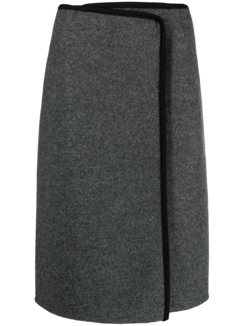 Rier Walker virgin wool wrap skirt - Grey von Rier