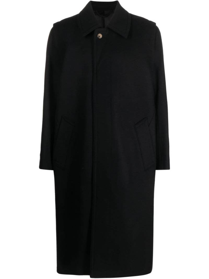 Rier single-breasted virgin wool coat - Black von Rier