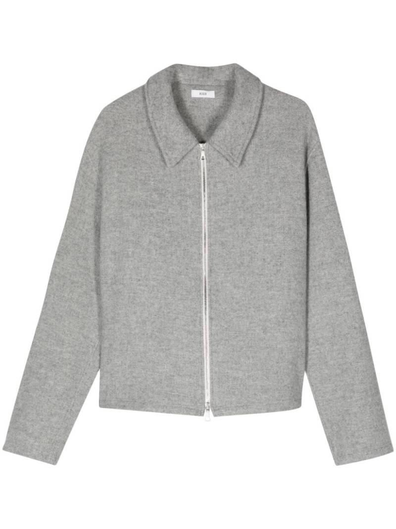 Rier zip-up fleece shirt jacket - Grey von Rier