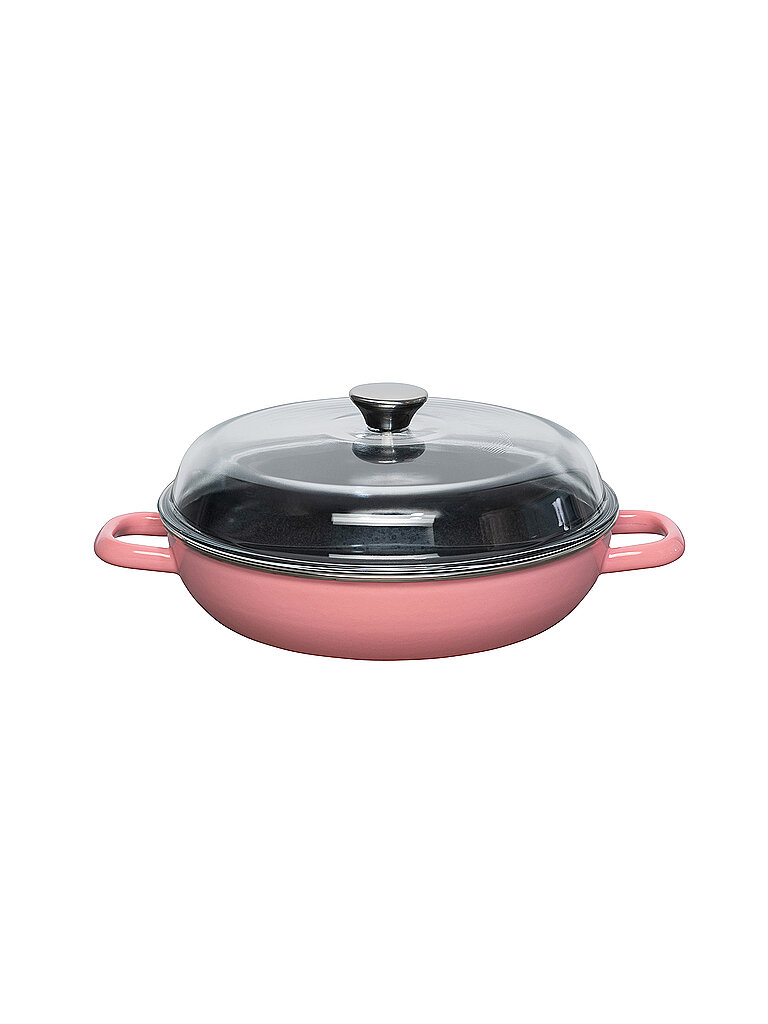 RIESS Schmorpfanne mit Deckel 28cm Pink koralle RIESS Schmorpfanne mit Deckel 28cm Pink koralle von Riess