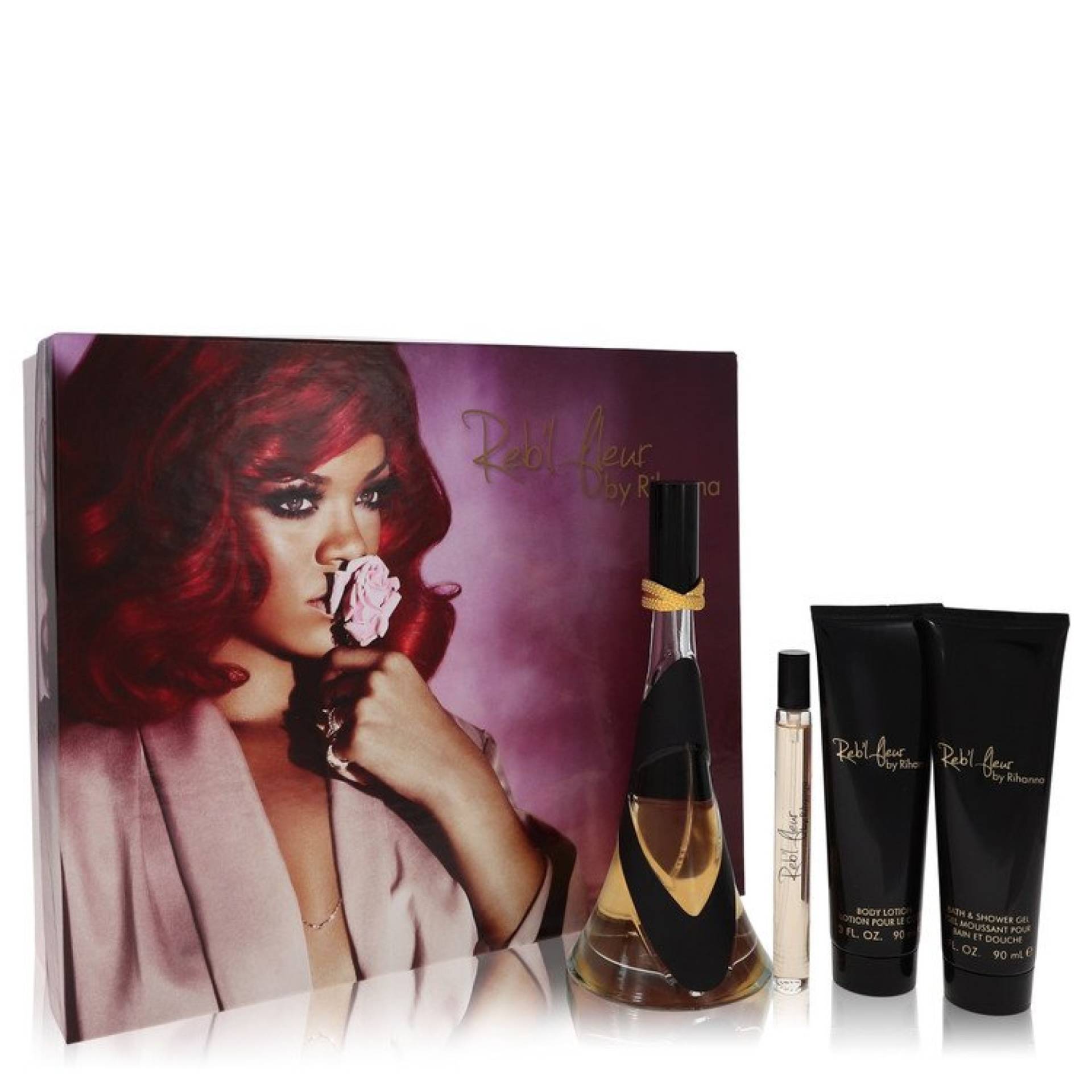 Rihanna Reb'l Fleur Gift Set -- 100 ml Eau De Parfum Spray + 88 ml Body Lotion + 88 ml Shower Gel + 10 ml Mini EDP Spray von Rihanna