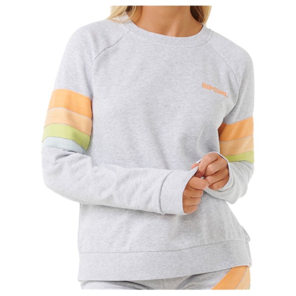 Rip Curl - Women's High Tide Surf Raglan Crew - Pullover Gr L grau/weiß von Rip Curl