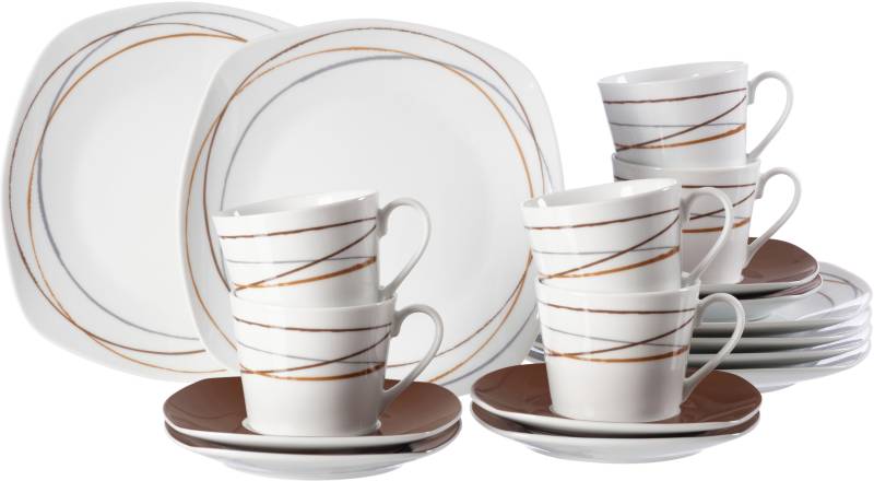 Ritzenhoff & Breker Kaffeeservice »Geschirr-Set, Service Alina Circle«, (Set, 18 tlg.), mit Linien-Dekor, 18 Teile, für 6 Personen von Ritzenhoff & Breker