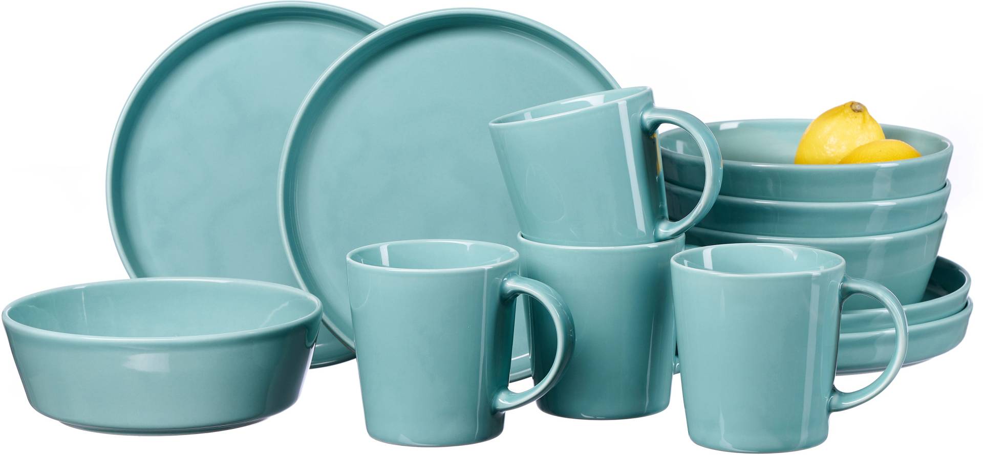 Ritzenhoff & Breker Kombiservice »Geschirr-Set, Service Malmö«, (Set, 12 tlg., 4 Teller Flach, 4 Schalen, 4 Kaffeebecher), skandinavisches Design, 12 Teile, für 4 Personen von Ritzenhoff & Breker