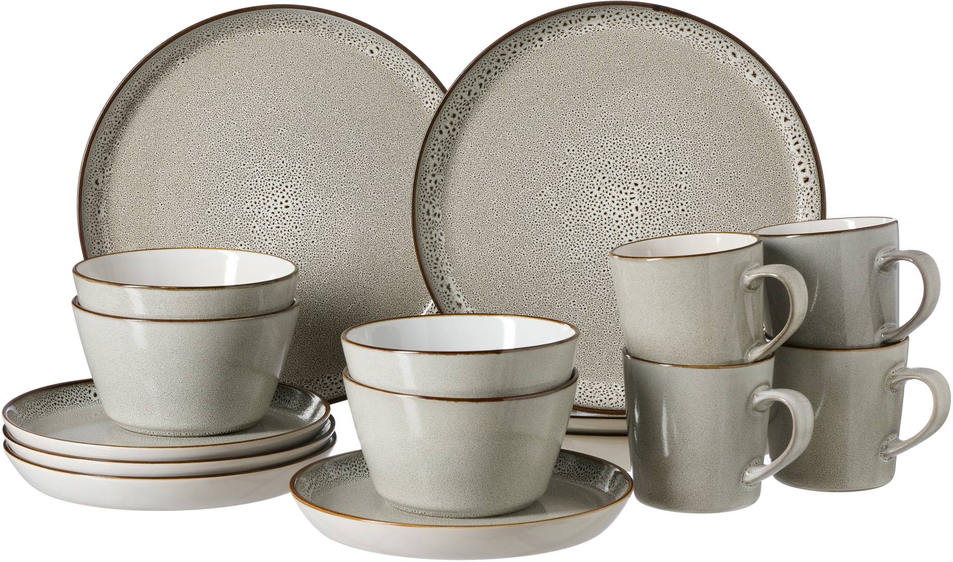 Ritzenhoff & Breker Kombiservice »Geschirr-Set, Service Visby«, (Set, 16 tlg., 4 Kaffeebecher, 4 Schalen, 4 Teller Flach und 4 Teller), skandinavisches, minimalistisches Design, 16 Teile, für 4 Personen von Ritzenhoff & Breker