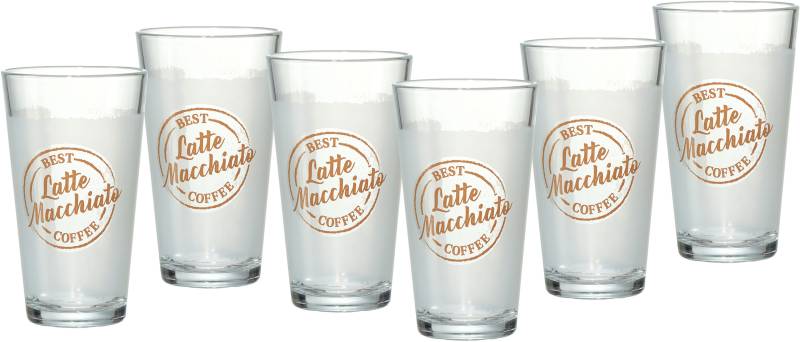 Ritzenhoff & Breker Latte-Macchiato-Glas »Happy, Best Coffee«, (Set, 6 tlg., 6 Latte Macchiato Gläser, je 400 ml), 400 ml, 6-teilig von Ritzenhoff & Breker