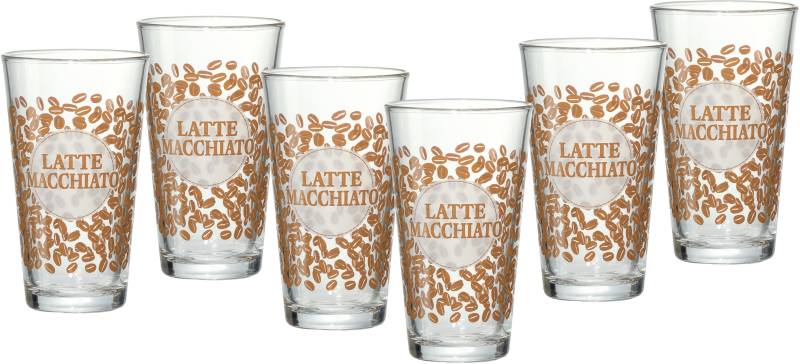 Ritzenhoff & Breker Latte-Macchiato-Glas »Happy, Coffee Beansq«, (Set, 6 tlg., 6 Latte Macchiato Gläser, je 400 ml), 400 ml, 6-teilig von Ritzenhoff & Breker