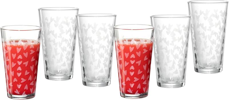 Ritzenhoff & Breker Longdrinkglas »Happy, Hearts«, (Set, 6 tlg., 6 Longdrinkgläser, je 400 ml), 400 ml, 6-teilig von Ritzenhoff & Breker