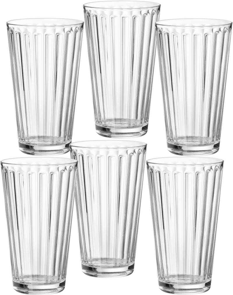 Ritzenhoff & Breker Longdrinkglas »Lawe«, (Set, 6 tlg., 6 Longdrinkgläser, je 400 ml), topaktuelles Innen-Facettierung von Ritzenhoff & Breker