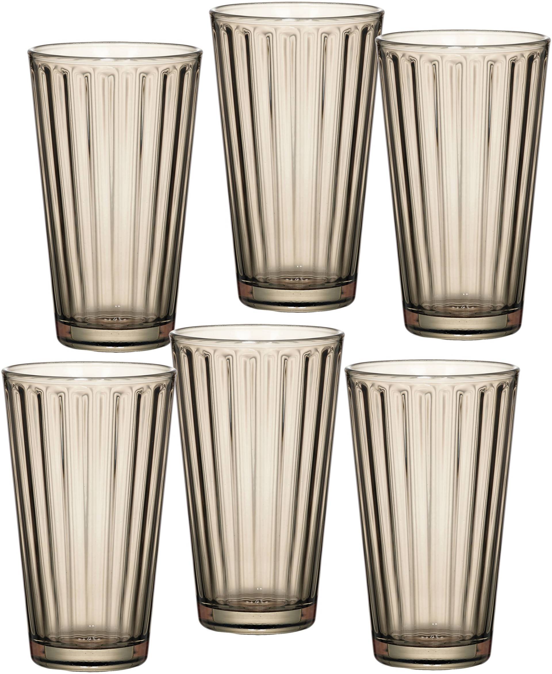 Ritzenhoff & Breker Longdrinkglas »Lawe«, (Set, 6 tlg., 6 Longdrinkgläser, je 400 ml), topaktuelles Innen-Facettierung von Ritzenhoff & Breker